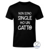 Maglietta uomo Non sono single personalizzata con numero di gatti nera