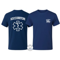 Maglietta uomo Soccorritore personalizzata con nome blu