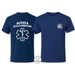 Maglietta uomo Autista Soccorritore personalizzata con nome blu