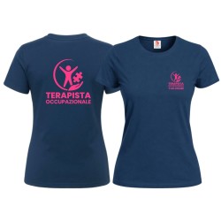 Maglietta donna Terapista Occupazionale blu navy personalizzata con nome