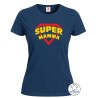 Maglietta donna Super Mamma blu navy
