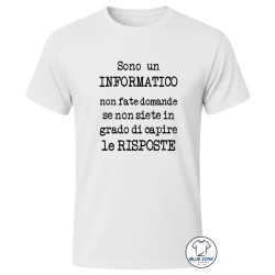 Maglietta uomo informatica divertente bianca