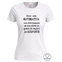 Maglietta donna matematica divertente bianca