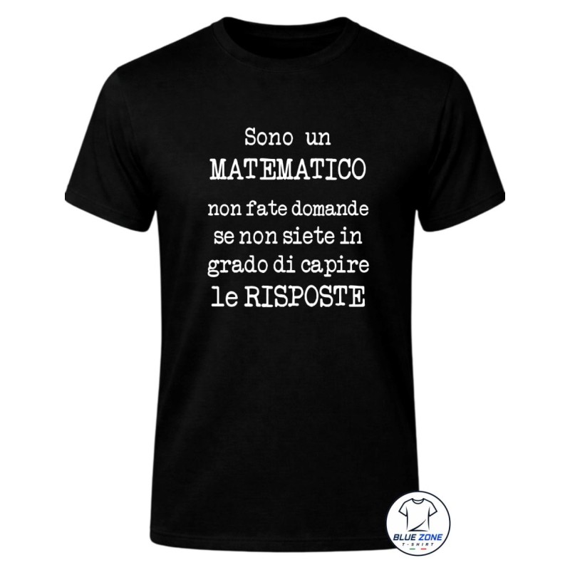 Maglietta uomo matematico divertente nera