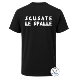 Maglietta uomo Scusate le Spalle con stampa sul retro nera