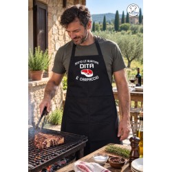 Grembiule barbecue nero Sotto le Quattro Dita è Carpaccio brace