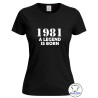 Maglietta donna nera The Legend Is Born personalizzata
