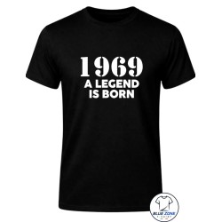 Maglietta uomo nera The Legend Is Born personalizzata anno di nascita