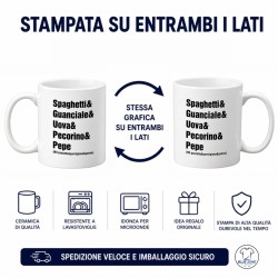 Tazza mug Spaghetti alla Carbonara ingredienti