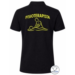 Polo uomo nera Fisioterapista vista posteriore