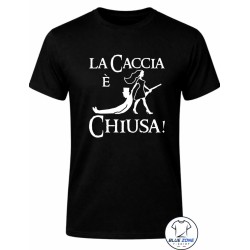 Maglietta Uomo Addio al Celibato La Caccia è Chiusa nera