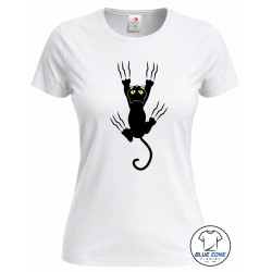 Maglietta donna Gatto Nero che Graffia fronte