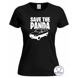 Maglietta donna Save the Panda Fiat Panda divertente nera