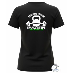 Maglietta donna Personal Trainer Small Steps Big Results vista posteriore