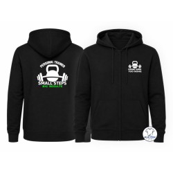 Felpa uomo Personal Trainer Small Steps con cappuccio e zip