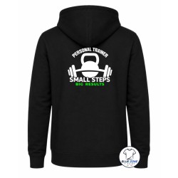 Felpa uomo Personal Trainer Small Steps Big Results vista posteriore