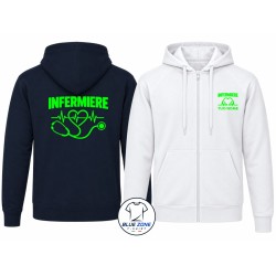 Felpa uomo Infermiere con cappuccio e zip personalizzata