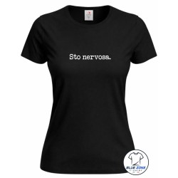 Maglietta donna STO NERVOSA nera