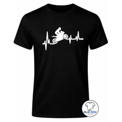 Maglietta uomo Moto Heartbeat Battito Cardiaco nera