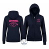Felpa donna infermiera blu notte con cappuccio e zip personalizzata fronte e retro