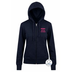 Felpa infermiera donna blu notte con cappuccio e zip e nome personalizzato sul petto