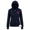 Felpa infermiera donna blu notte con cappuccio e zip e nome personalizzato sul petto