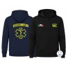 Felpa uomo Autista Soccorritore con cappuccio e zip blu notte